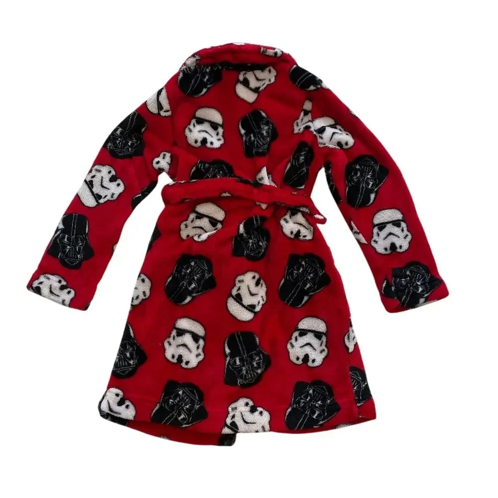 Star Wars Kids Fleece Robe with Belt, Darth Vader, Stormtroopers, Red, Black, 6